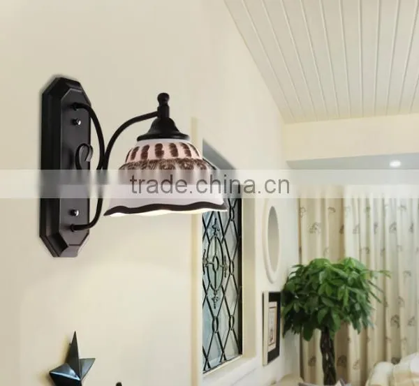 European Style Metal Interior Decoration Glass Wall Lamp photo-6