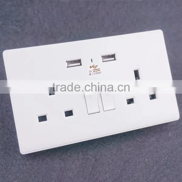 Multi Plug Wall Sockets With Dual Usb Ports Made in China Usb Wall Socket photo-2