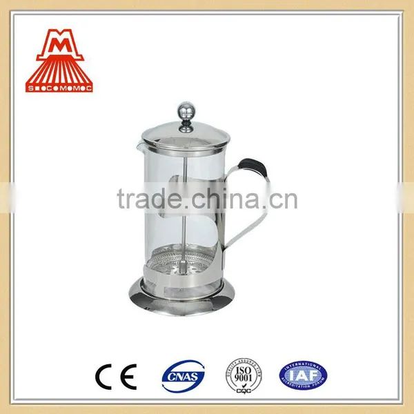 Quality Products W124-CP058 Stainless Steel Glass French Press Coffee Tea Maker