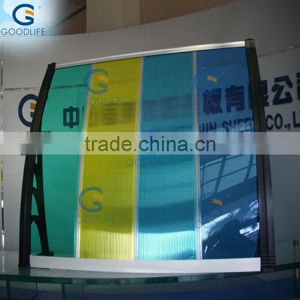 Block Out Rain and Sun Polycarbonate Sheet Awning With Sun Shield