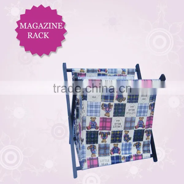 Customed Color and Size Pine Wooden Magazine Rack, Newspaper Basket, Magazine File/spice Rack