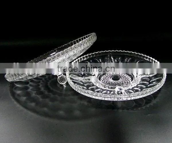 Round Exquisite Glass Plate Transparent Glass Fruit Plate Wholesale photo-2