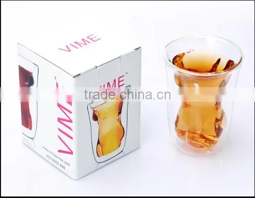 Double Woman Shape Beer Glass, Glass Water Cup Drinkware Beer Wine Glass Cup Vodka S photo-5