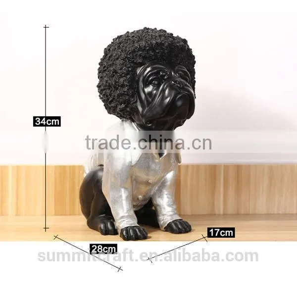 Stylish Design Resin Black English Bulldogs Statues for Sale photo-5