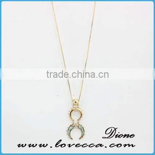 Fashion Jewelry White Stone Necklace Chain Turquoise Necklace photo-2