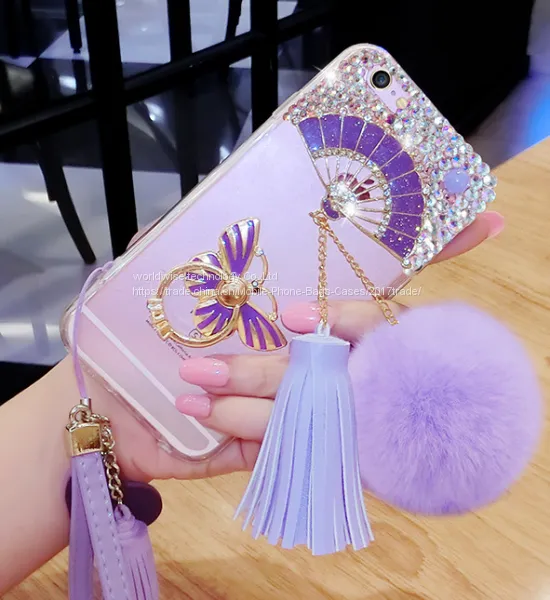 Soft Tpu Diamond Cell Phone Cover Case Silicone Mobile Phone Cases for IPhone7/7Plus/6/6s/6plus/6splus Fluffy Ball Shell photo-2