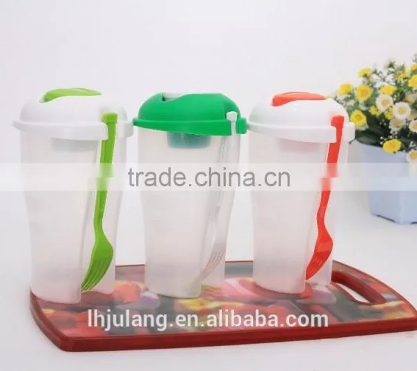 Wholesale BPA-Free Plastic Salad Shaker /plastic Salad Cup With Fork/plastic Salad Shaker on the Go photo-5