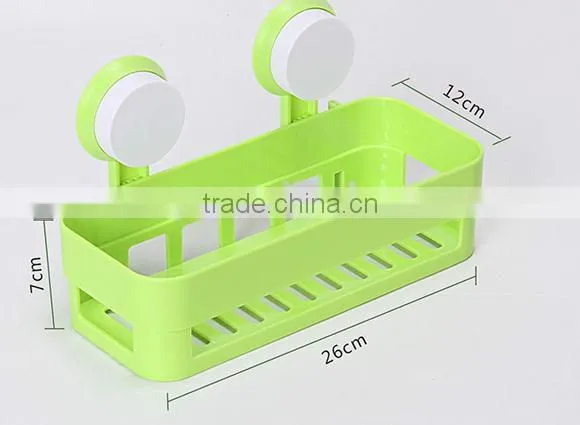 Vacuum Suction Cup Bathroom and Kitchen Plastic Rectangle Shelf/holder photo-2