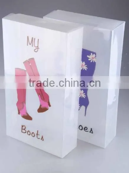 Clear Plastic PP Foldable Storage Shoe Box With Nice Printing photo-4