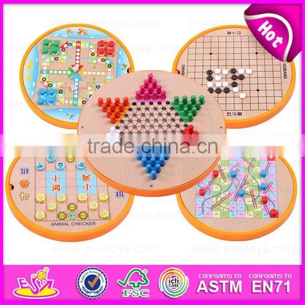 2016 Newest 5IN1 Wooden Board Game,funny Educational Wooden Children Board Game, Popular Children Wooden Toy Board Game W11A044 photo-3