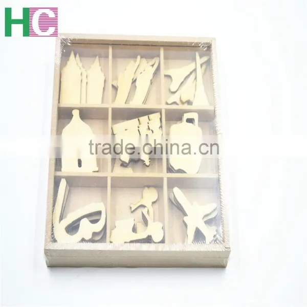 2016 Art Craft New Design Christmas Present Wooden Stamps Snow Wood Toy Piece photo-3