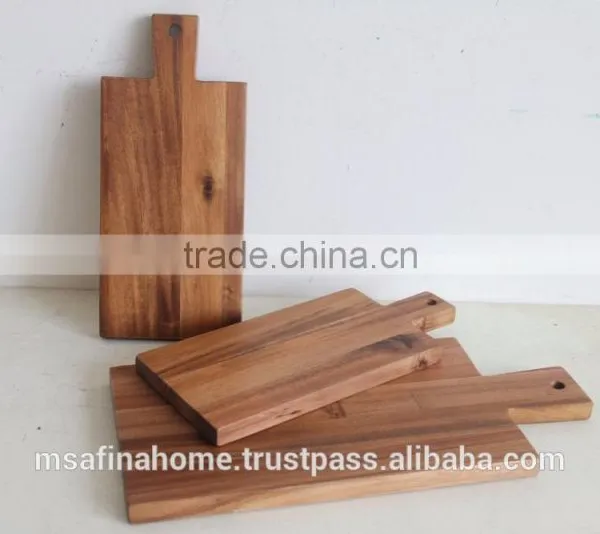 Set of 2 Rectangle Acacia Wooden Cutting Boards photo-2