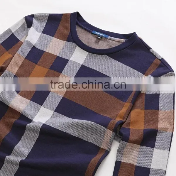 Raidyboer Men's Check Long Sleeve t Shirt (cotton/polyester ) With Round Neck photo-3