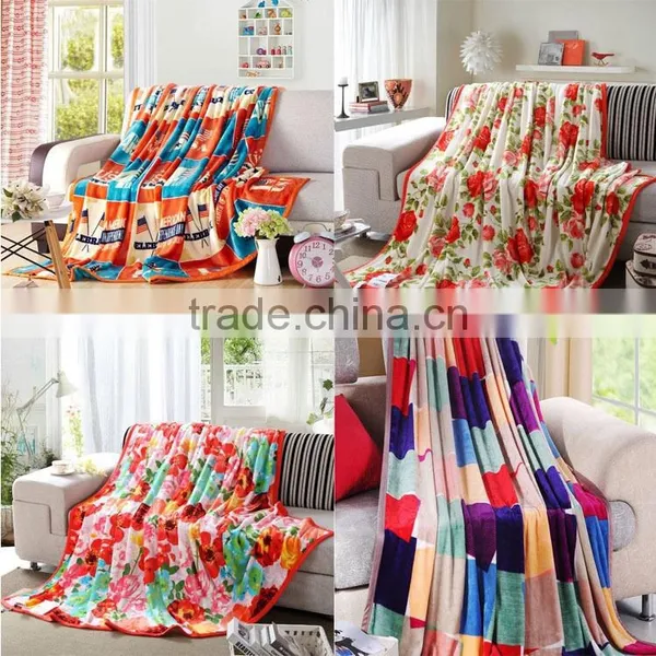 100% Polyester Printed Solid and Soft Coral Velvet Fleece Blanket photo-2
