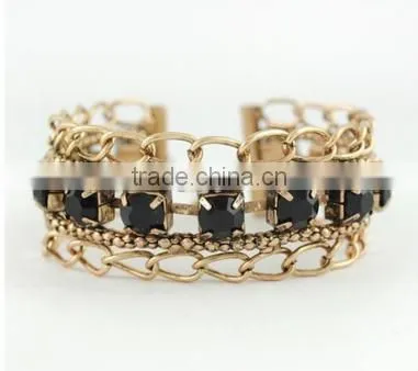 Retro Style Big Turquoise Gold Bangle Yiwu Wide Turquoise Cuff Bangle for Rock Jewelry photo-4