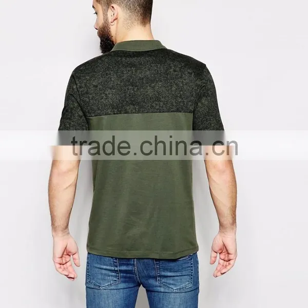 Custom 100% Cotton Casual Style Dri Fit Mens Short Sleeve Polo Shirt With Marble Print In Khaki With Rib Collar photo-4