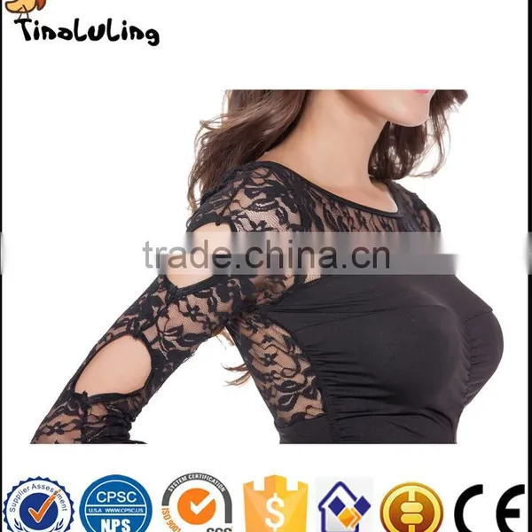 2017 Wholesale Women Long Sleeve Backless Black Party Bodycon Sexy Dress Sexy Lingerie photo-5