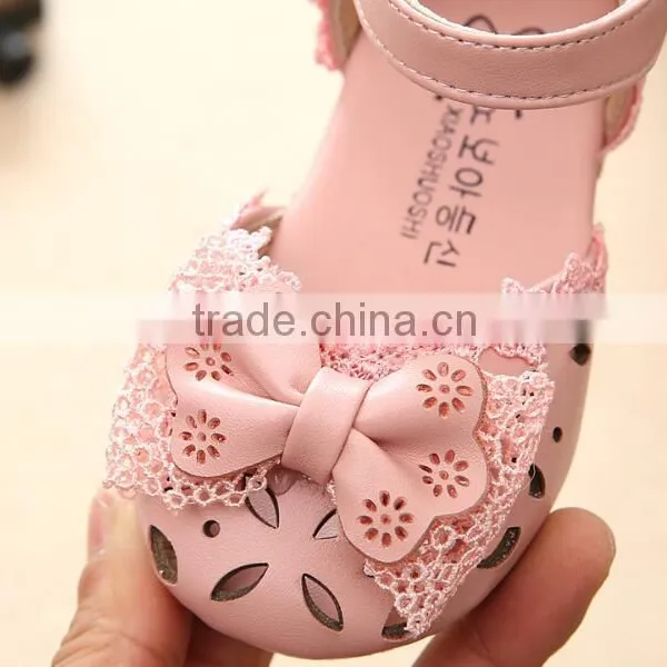Zm35338a New Design Footwear Kids Girl Bowknot pu Leather Sandal photo-5