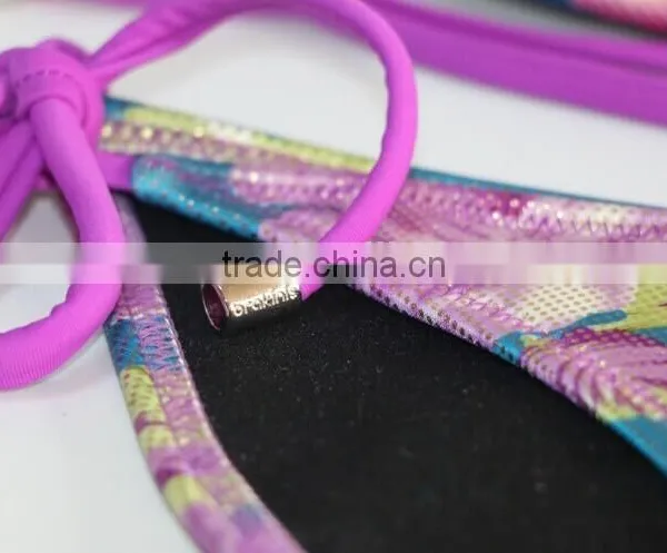 3D Digital Print Sexy Floral Brazilian Micro Halter Custom Bikini photo-3