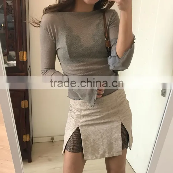 Runwaylover 5440 Sexy Black Slim Slit Mini Skirt photo-2