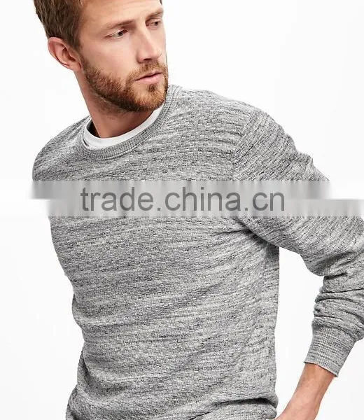Comfortable Sweater Textured Crew-Neck Sweater For Men photo-4
