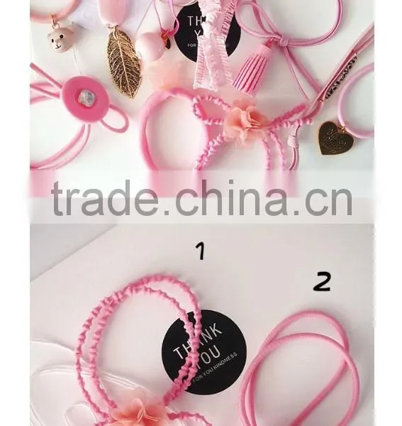 2017 Wholesale Pink Charm Knotted Hair Tie Set photo-2