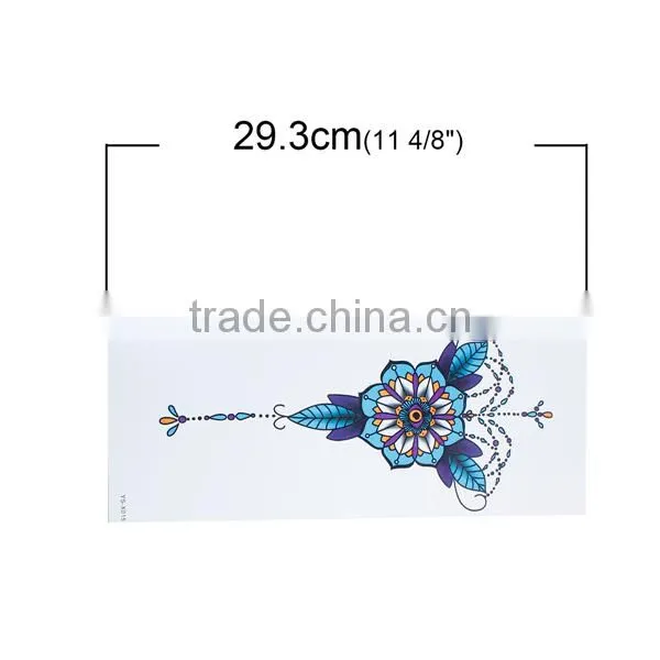 Paper Removable Waterproof Temporary Sternum Tattoo Sticker Body Art Multicolor Flower Leaves Pattern Temporary Tattoos China photo-2