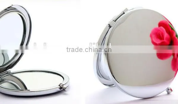 Noble Silver Hollow COMPACT MAKE UP/Handbag MIRRORS, Retro Compact/Travel/Pocket ILLUMINATED Beauty Make Up Mirrors New photo-4