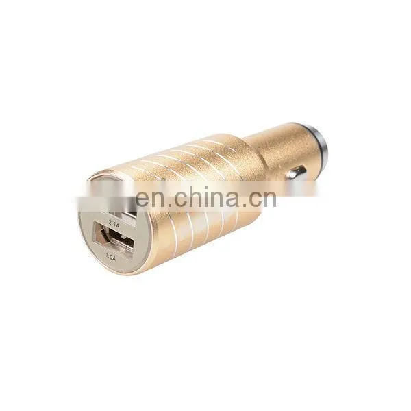 3 in 1 Gold/Silver Aluminum Alloy Anion Air Purifier 5V 3.1A Dual USB Quick Charge Safty Hammer Car Charger photo-2