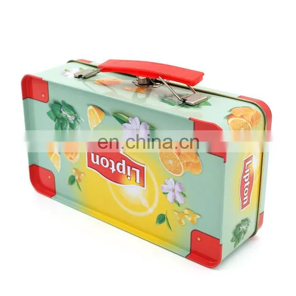 2014 Hot Saled Lunch Tin Box With Handle and Lock for Children Gift, Tin Lunch Box With Lock and Key photo-2
