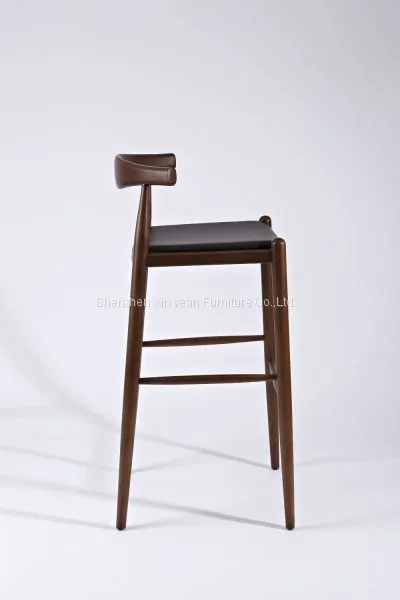 Replica Hans Wegner Elbow Bar Stool in Solid American Walnut Frame photo-2