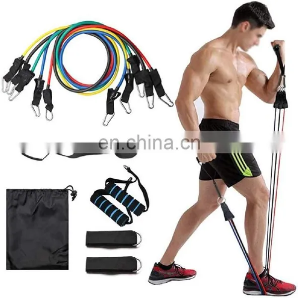 Resistance Bands Custom Logo Adjustable 11 Pcs Elastic Fitness Exercise Band Resistance photo-6