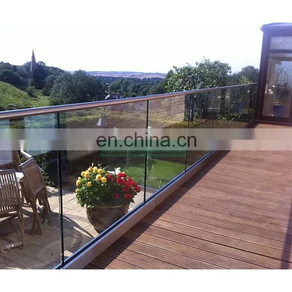 Outdoor Deck Frameless Glass Railing Balcony Aluminum U Cahnnel Balustrade photo-3