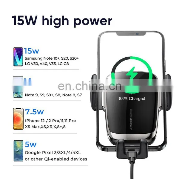 Joyroom ZS248 FCC CE Qi Car Charger Mobile Suction Cup Version Qi 15W Wireless Fast Charging Car Phone Holder photo-7