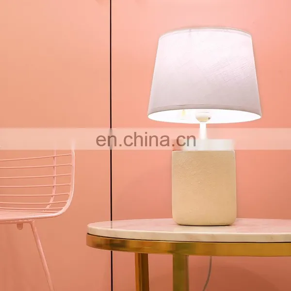 Modern Indoor Decorative Matte Salmon Pink Living Room Porcelain Light for Study With White Lampshade photo-5