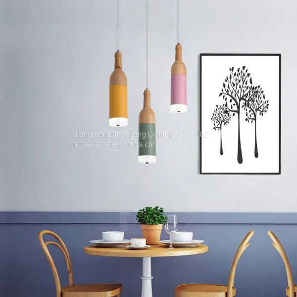 New Nordic Creative Wine Bottle Chandelier Led Simple Creative Personality Restaurant Music Cafe Decorative Bottle Chandelier photo-3
