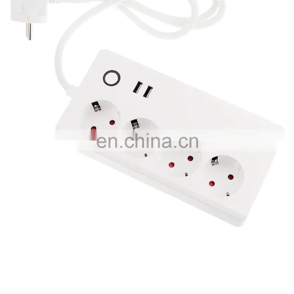 Universal EU Travel Extension Plug Socket 4 Outlets 2 USB Desktop Power Strip Surge Protector photo-5