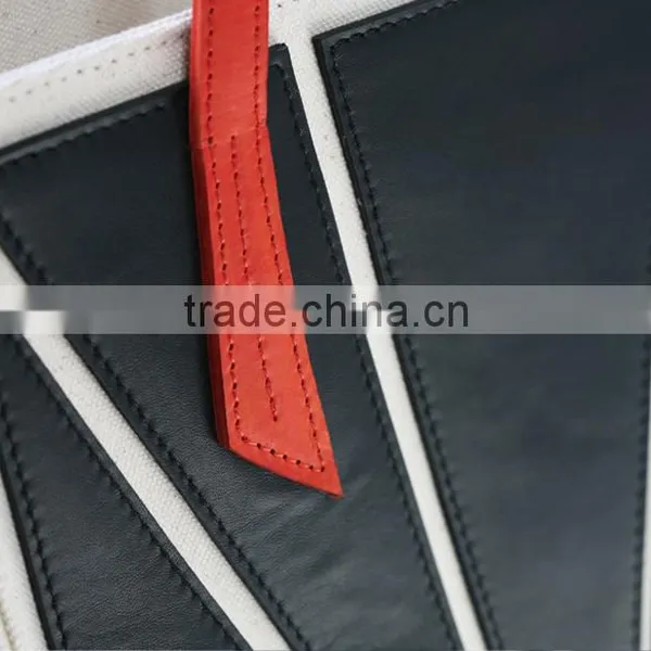 Special Design Changeable Shape Black and Red Color M K Genuine Leather Women Handbag photo-6