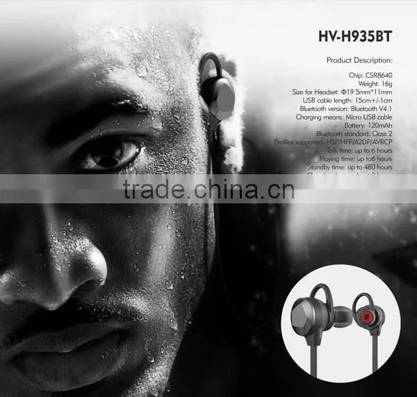 Sports Magnetic Bluetooth Headphone Wireless Headset CSR8645 photo-4