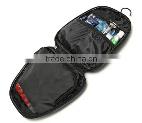 Custom Blue Polyester Hanging Travel Toiletry Bag, Travel Cosmetic Bag for Men,mens Blue Travel Wash Bag photo-3