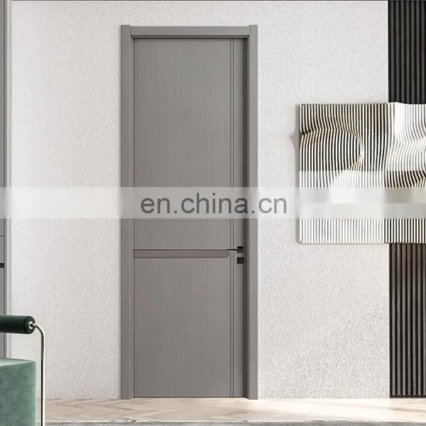 Economic House Apartment Door With 5mm MDF Board Hinged Interior Bedroom Door Painting Free MDF Door photo-2
