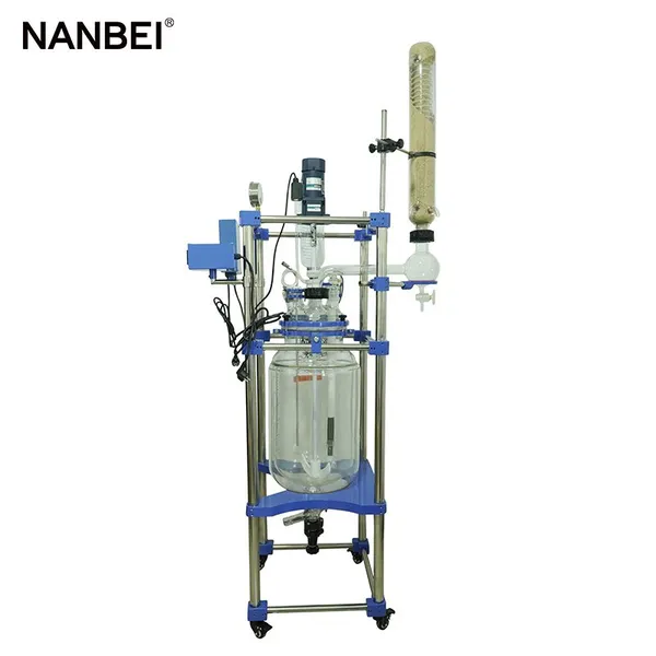 Laboratory Double Layer Jacketed Glass Chemical Reactor 30L photo-3
