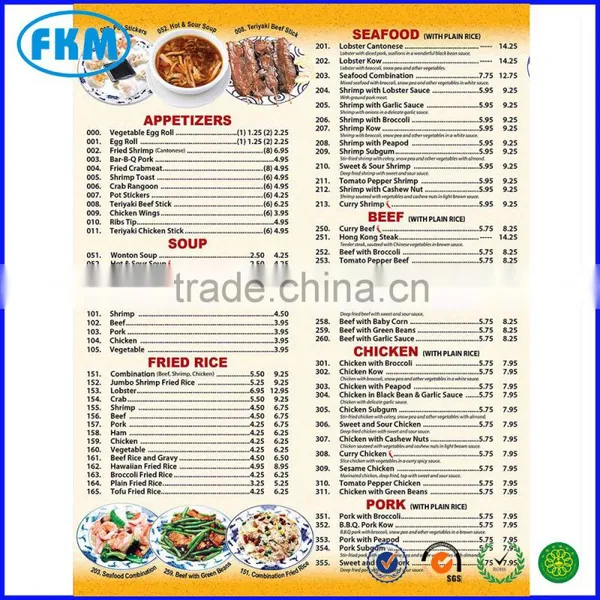 Table Menu Printing photo-2