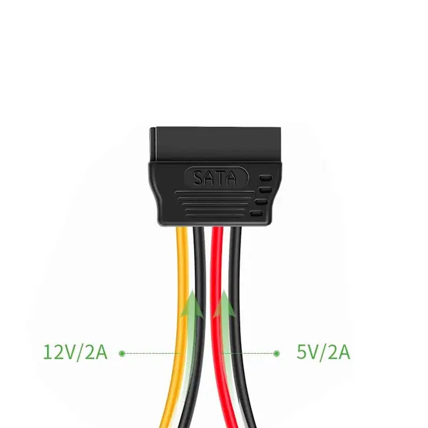 4Pin IDE to Two SATA Power Connector Cable for Desktop PC photo-4