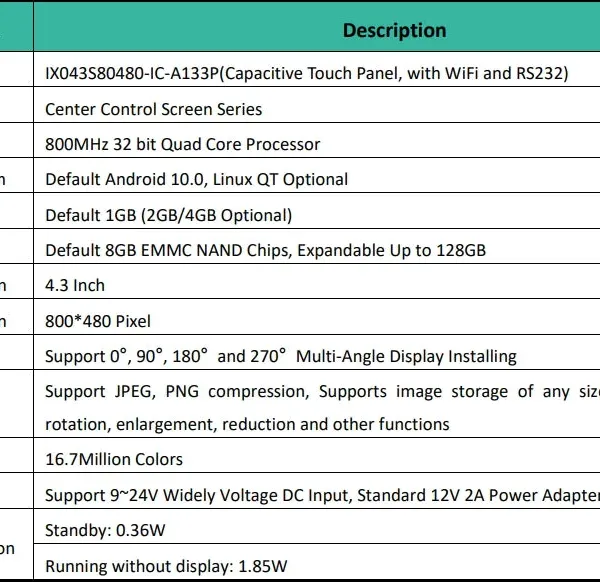 4.3″ Open Frame Android Panel PC A133P – Embedded Control Platform photo-2