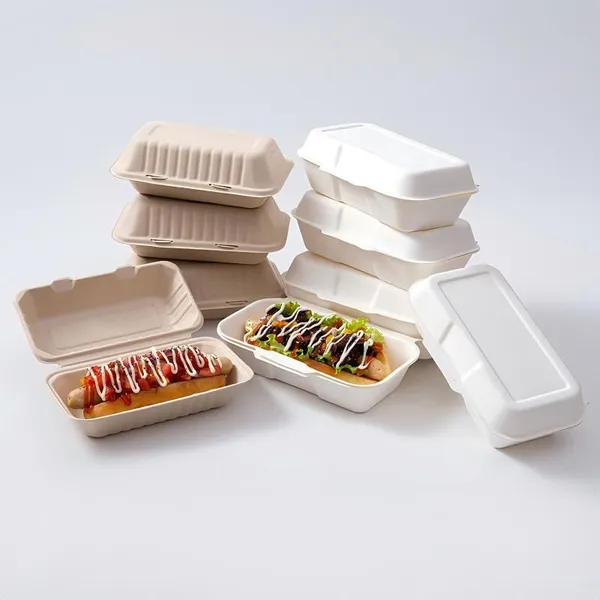 500ml Molded Pulp Meal Tray With Lid, Bagasse Fiber, Leak-Proof, Microwave & Freezer Safe