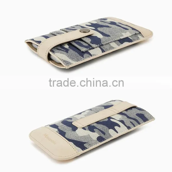 2016 Trend Men's Camouflage Canvas & Leather Pouch Case for Iphone 6s Plus photo-5