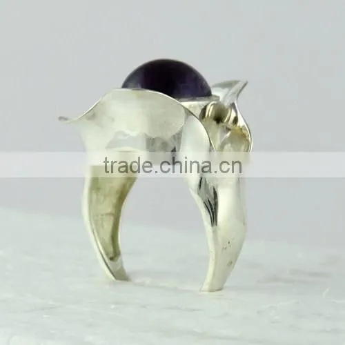 Fantastic Purple Amethyst Ring, Gemstone Silver Jewellery, Online Silver Jewellery photo-4