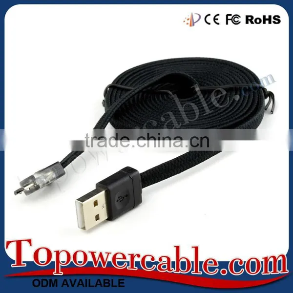 Led Light Double Color Usb 2.0 Weave Data Cable For Samsung S4 For Sony Z3 photo-4