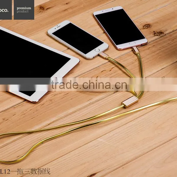 HOCO UPL12 3 IN 1 Cable Metal TPE 3 IN 1 Cable For Iphone/Micro Phone/Type c Device photo-5